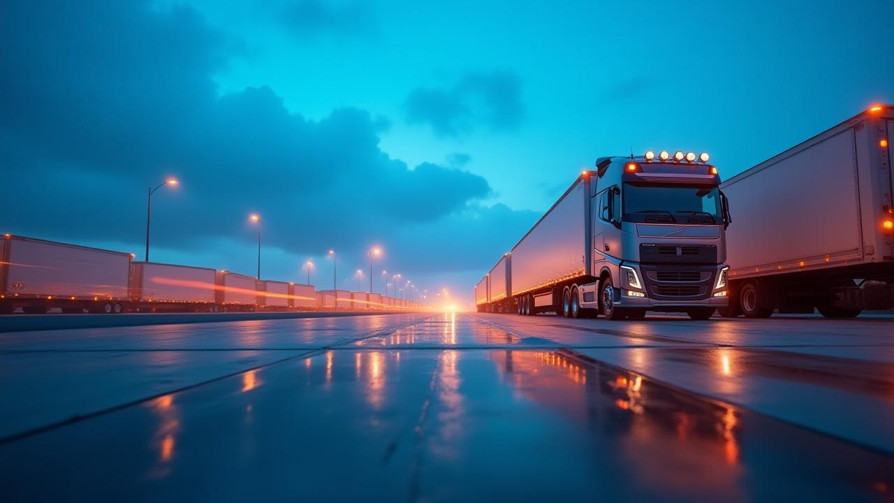Modern logistics hub showing dynamic freight movement and variety in transport options