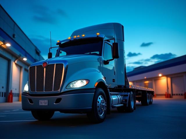 Heavy-duty Class 5 flatbed truck ready for hot shot shipment